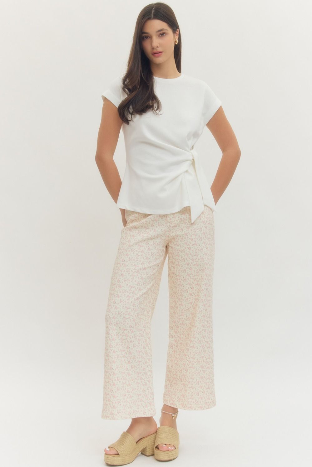 Tie One On Ivory Side Tie Top