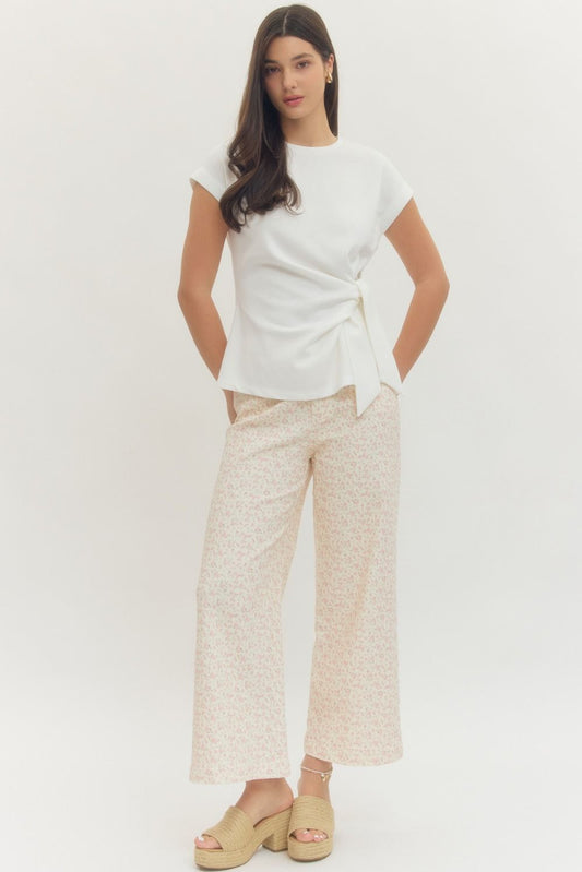 Tie One On Ivory Side Tie Top