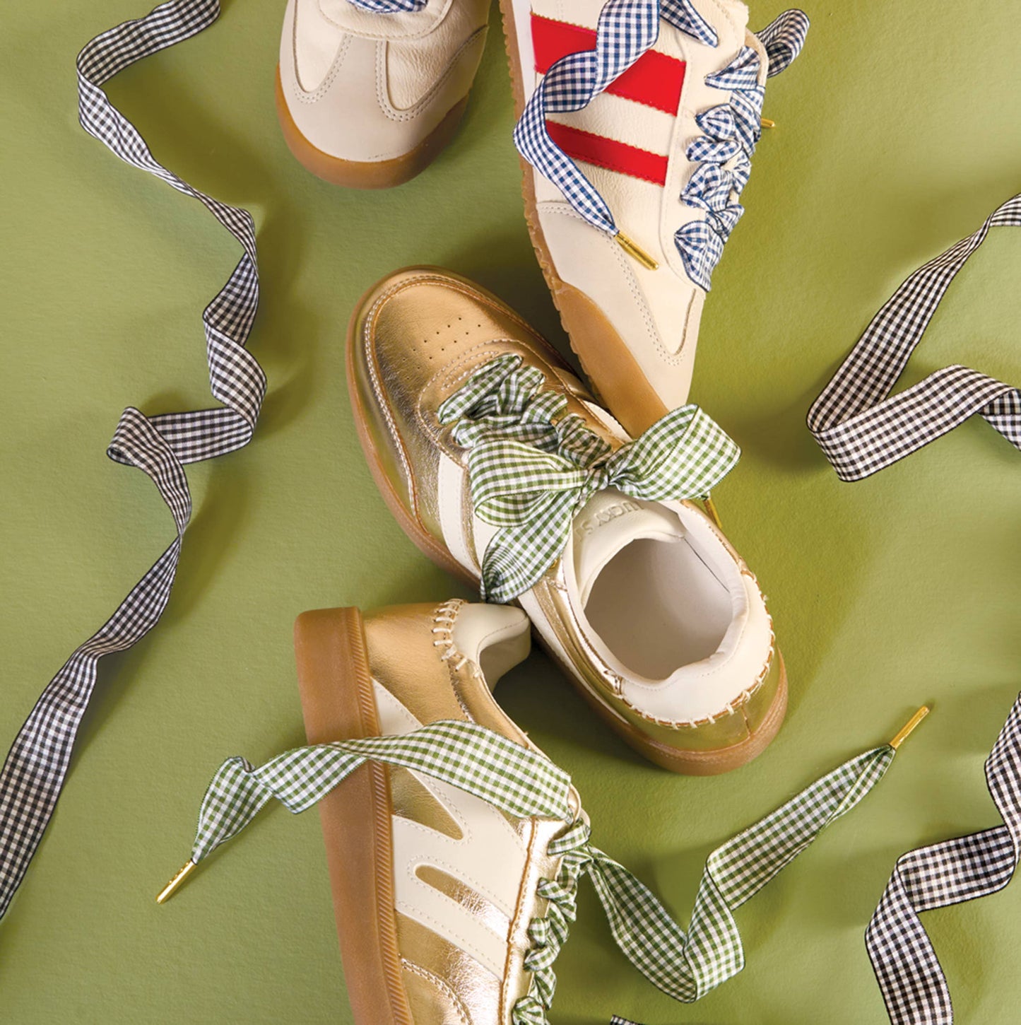 Step It Up Shoelaces–Gingham Royal Blue