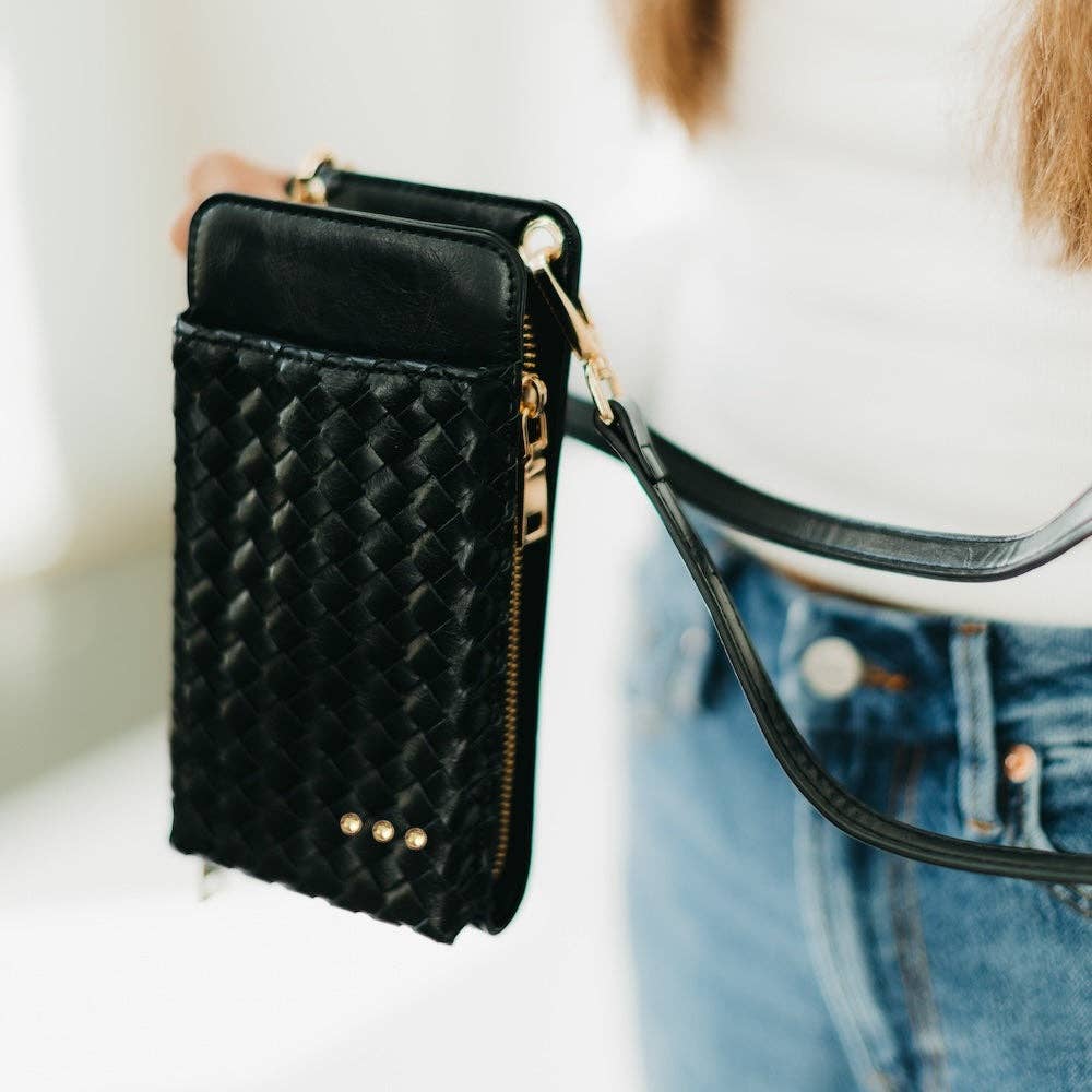 Brown Woven Double Duty Phone Bag