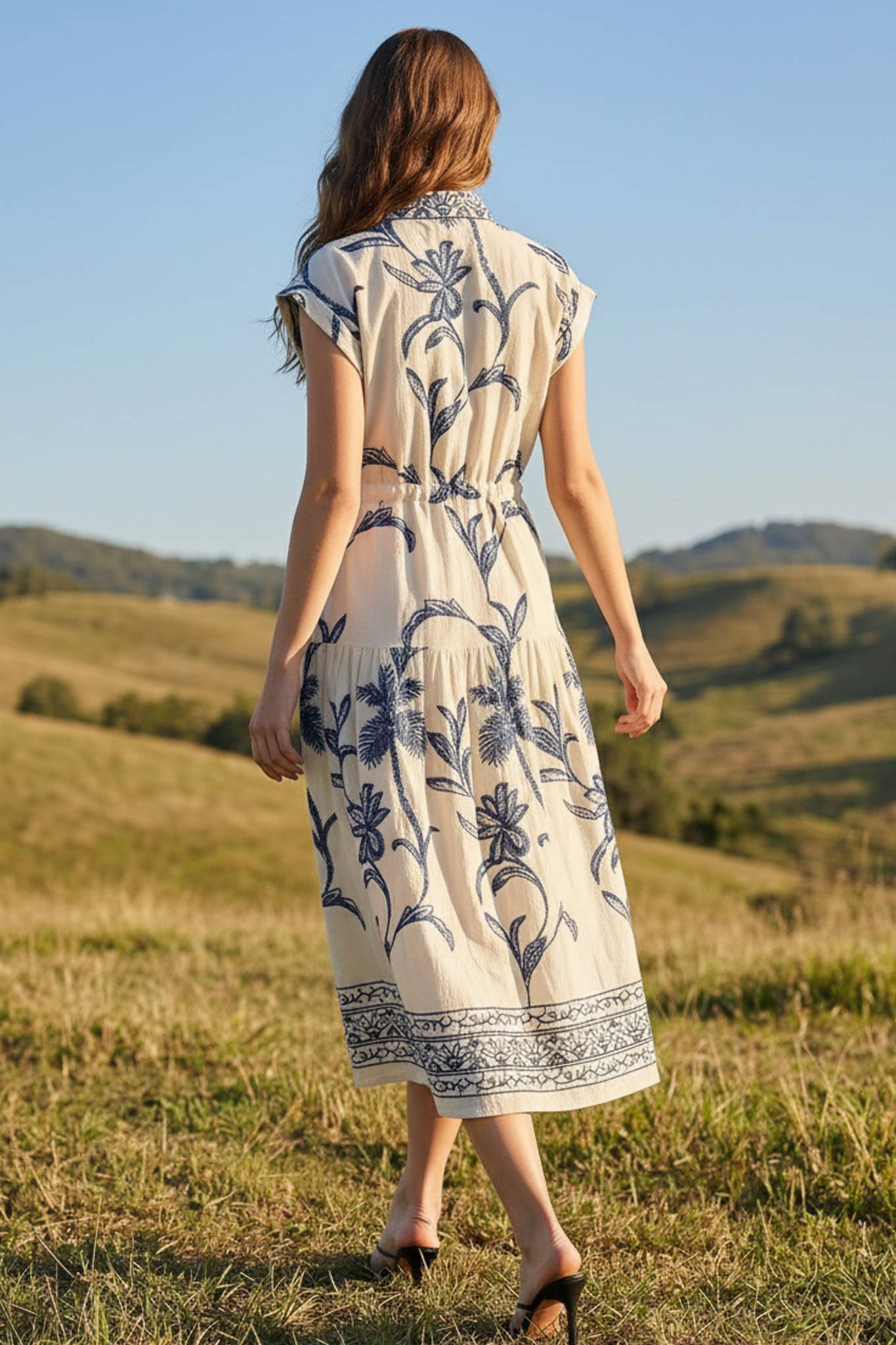Morning Mimosa Tie Waisted Midi Dress