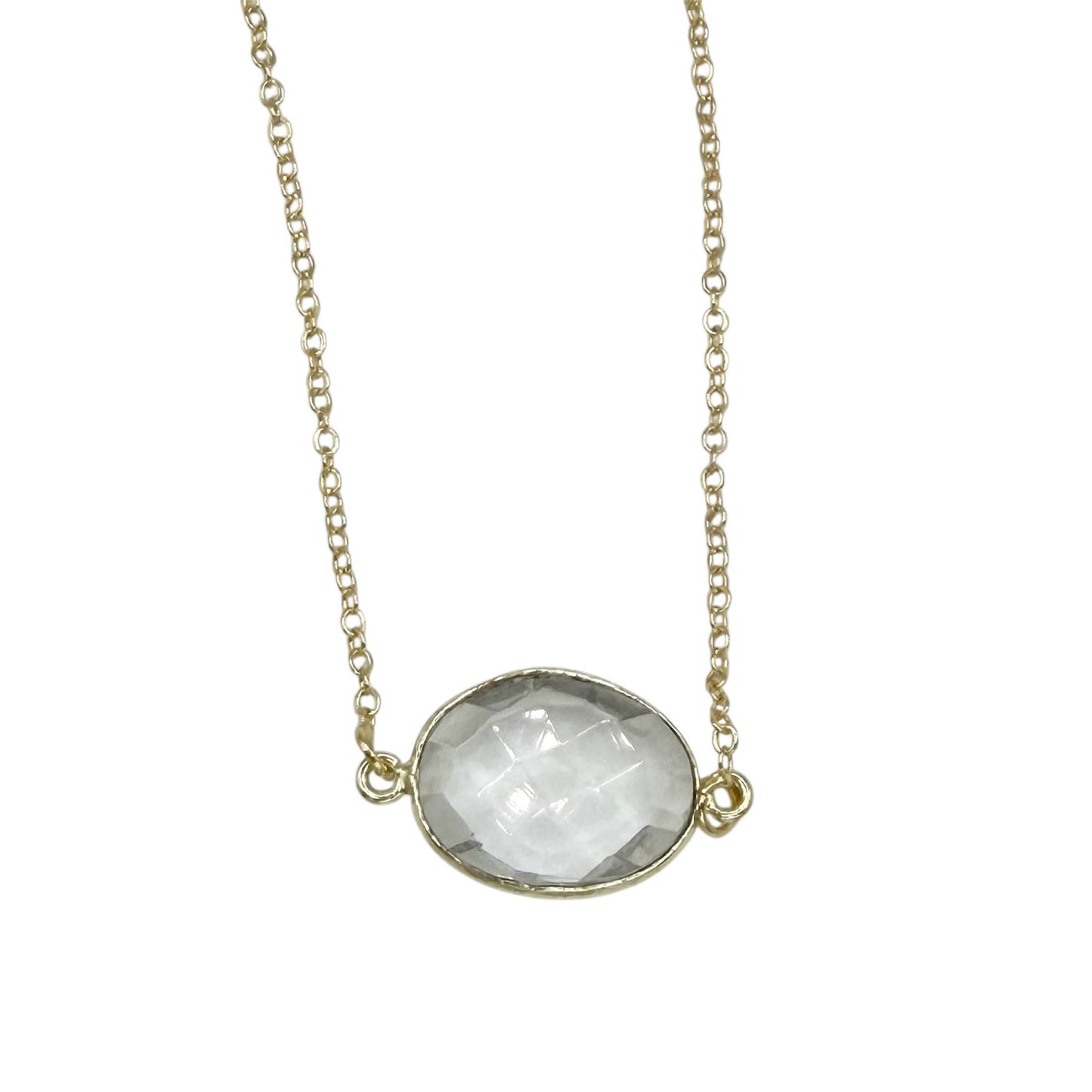 Gemstone bezel necklace