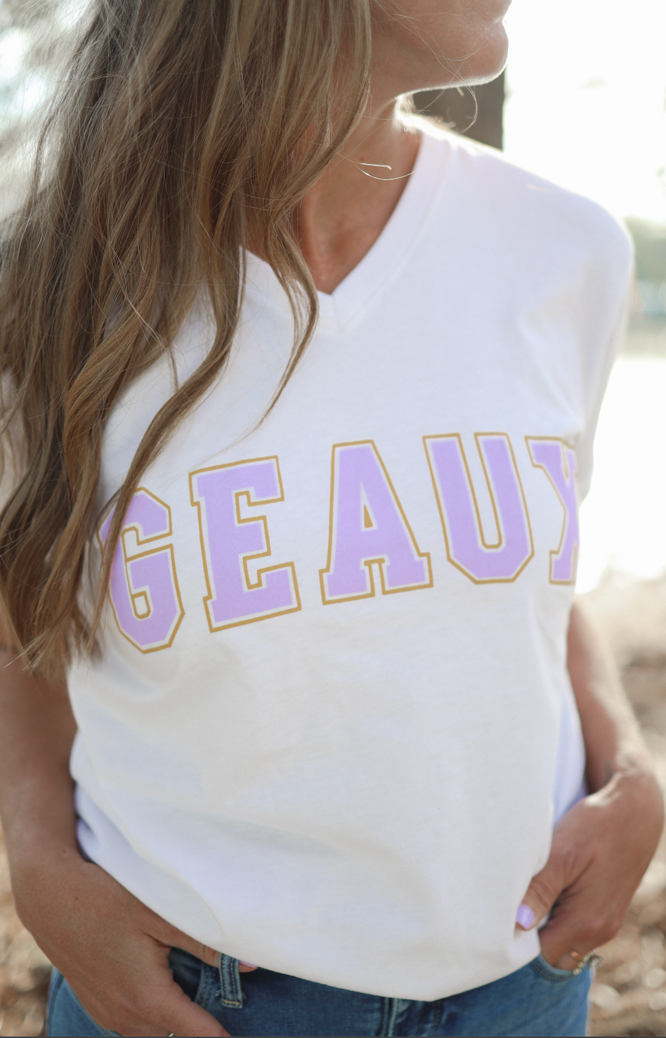 Geaux Block V-Neck T-Shirt