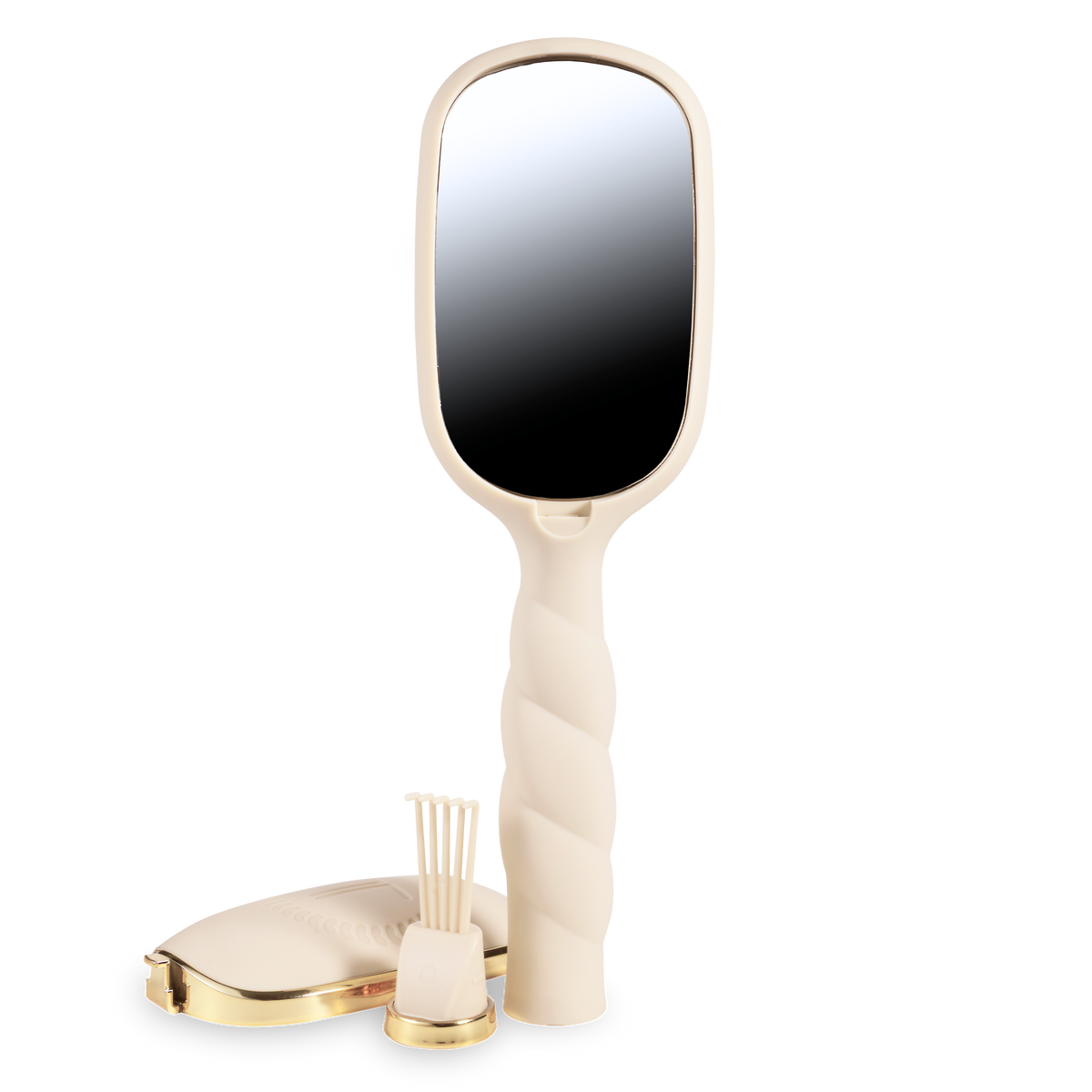Back of the tan detangler brush for medium hair