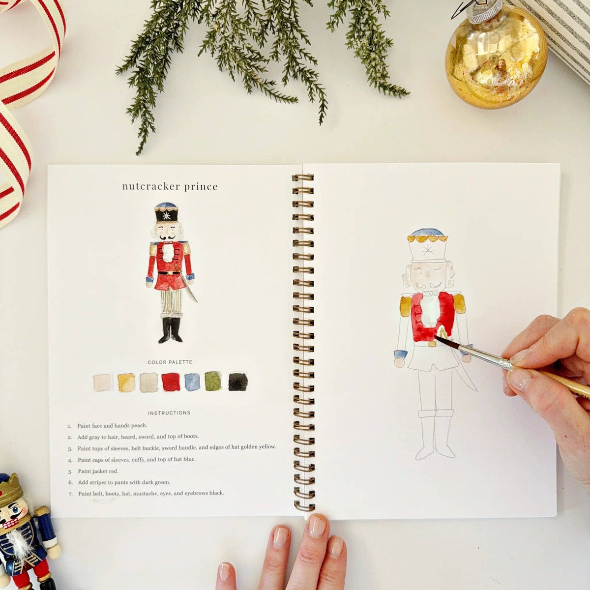 Nutcracker soldier page with painted example