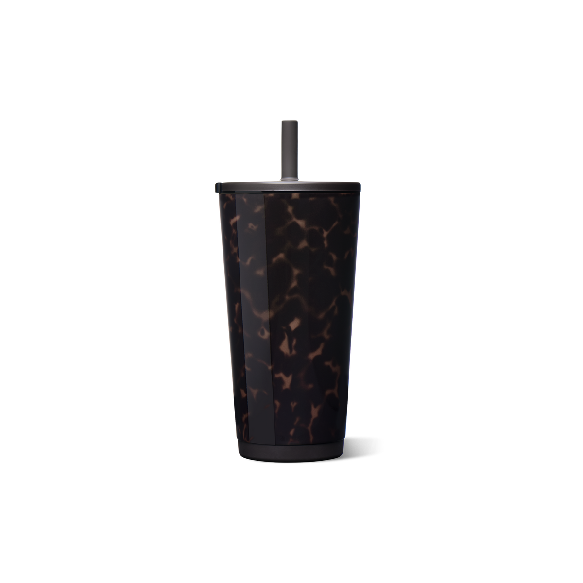 Alternate view of the Mocha Tortoise HydroJug 20 oz Everyday Tumbler showing its glossy tortoiseshell pattern