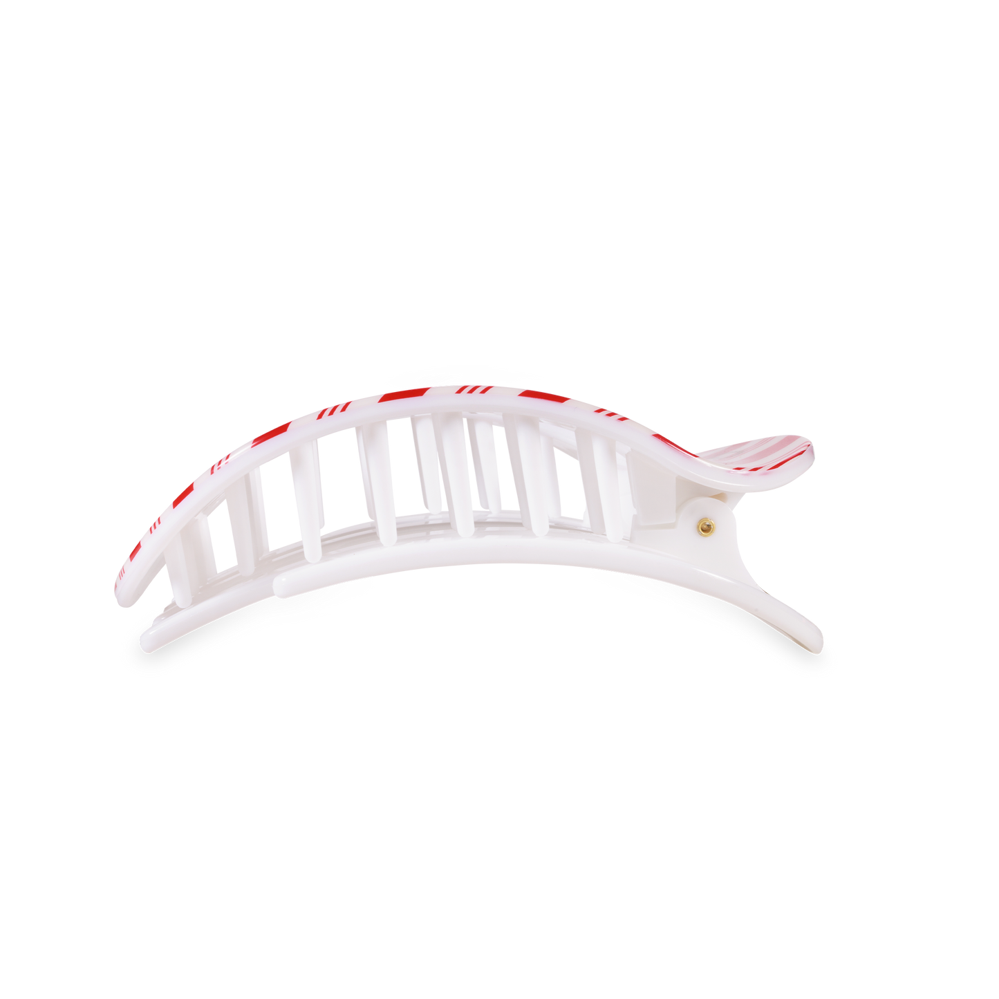 Flat Round Hair Clip | Medium | Candy Cane Crush