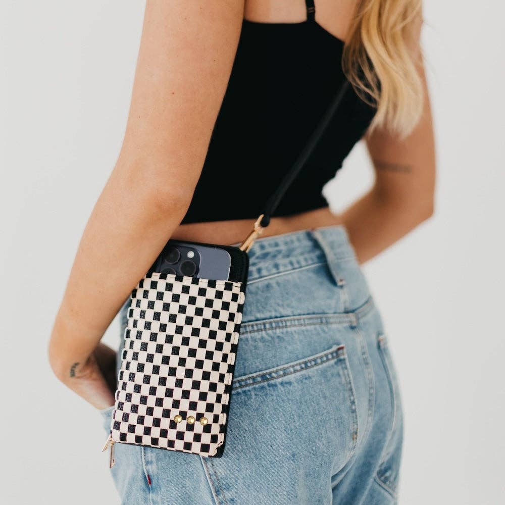 Brown Woven Double Duty Phone Bag