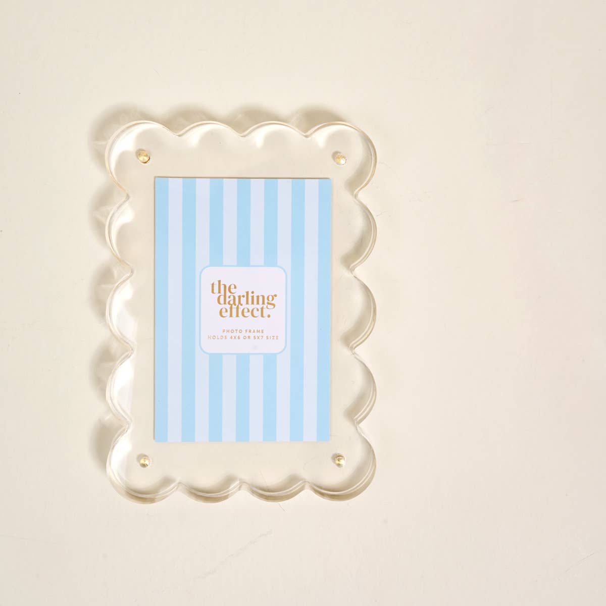 Clear rectangle scalloped acrylic picture frame