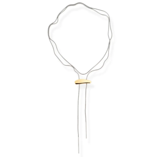 Two toned necklace on a white background