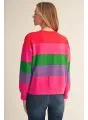 Back view of the Color Me Merry striped holiday sweater