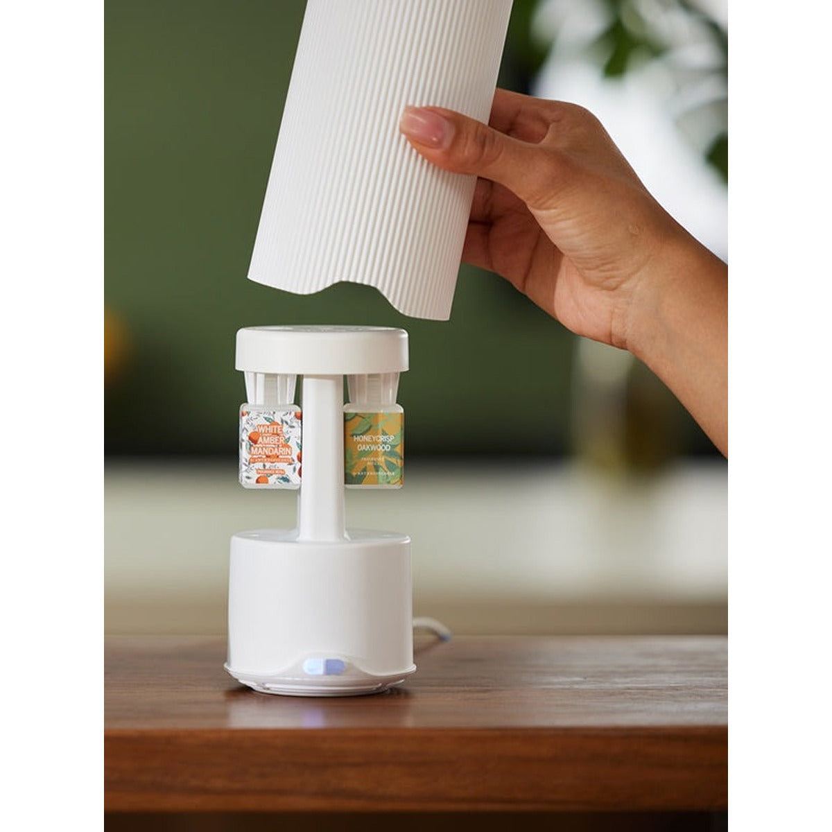 White Pura Plus open with scents