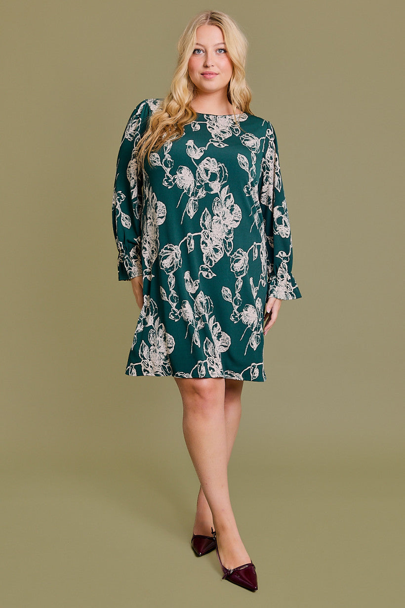 SALE 50% Ruffle Sleeve Floral Print Dress