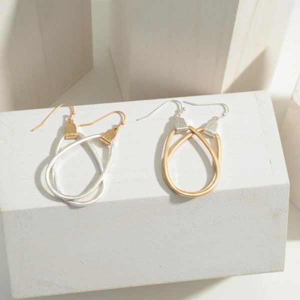 Metal Tone Tear Drop Earrings