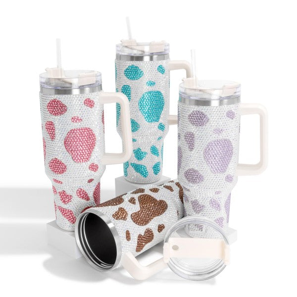 Rhinestone Cow Print 40 oz Tumbler