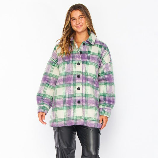 Wool like Plaid Shacket