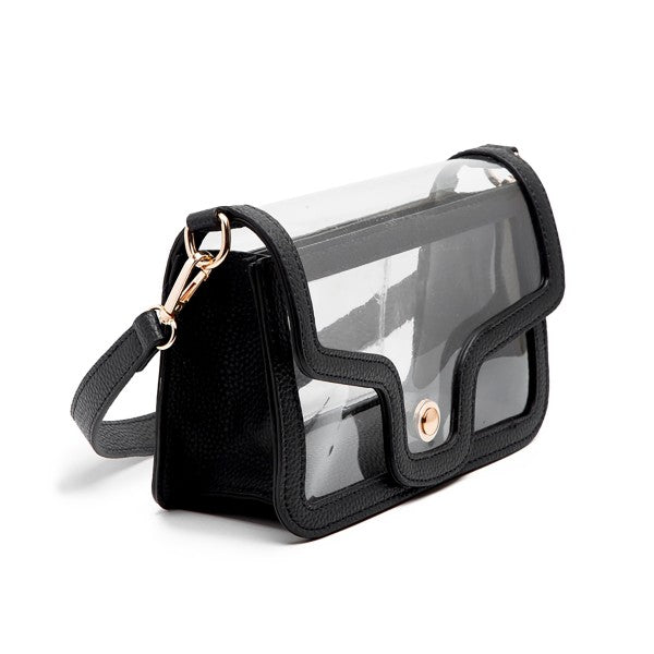 Clear Vegan Leather Crossbody/Wristlet/Clutch