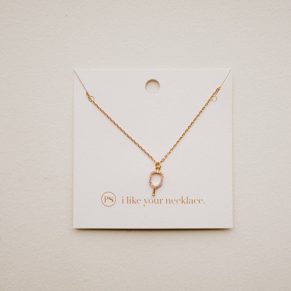 Pave The Way Pickleball Necklace: Gold - Final Sale